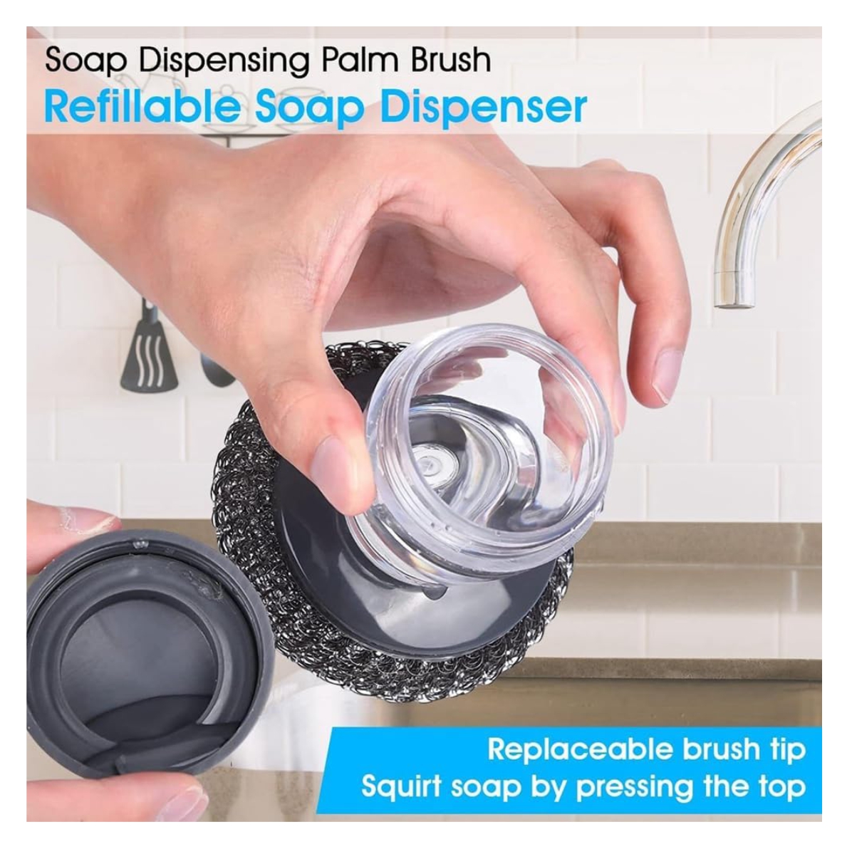 Miniatura 4 de Cepillo Dispensador Jabón Loza Brillo